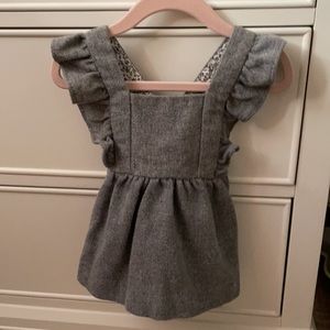 Zara Ruffled Pinafore in Gray